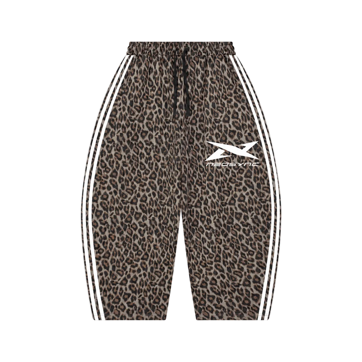 STRIPE LEOPARD BARREL SWEATPANTS