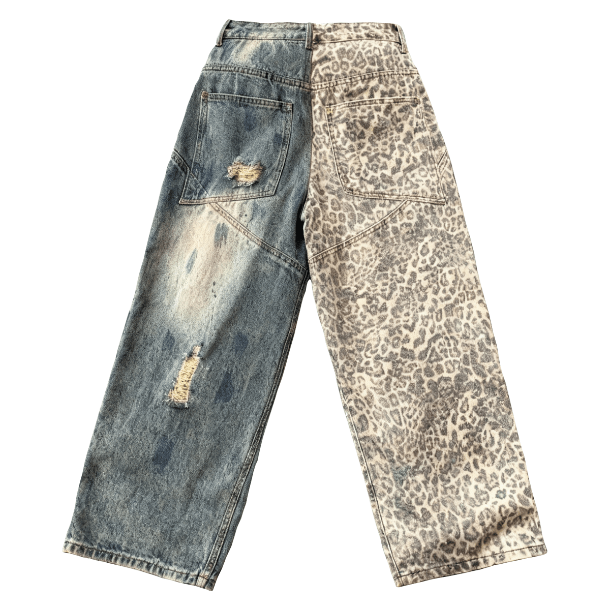 LEOPARD SPLIT DENIM