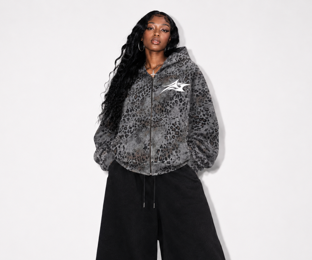 "Neo Leopard V2" Hoodie(Dark Grey