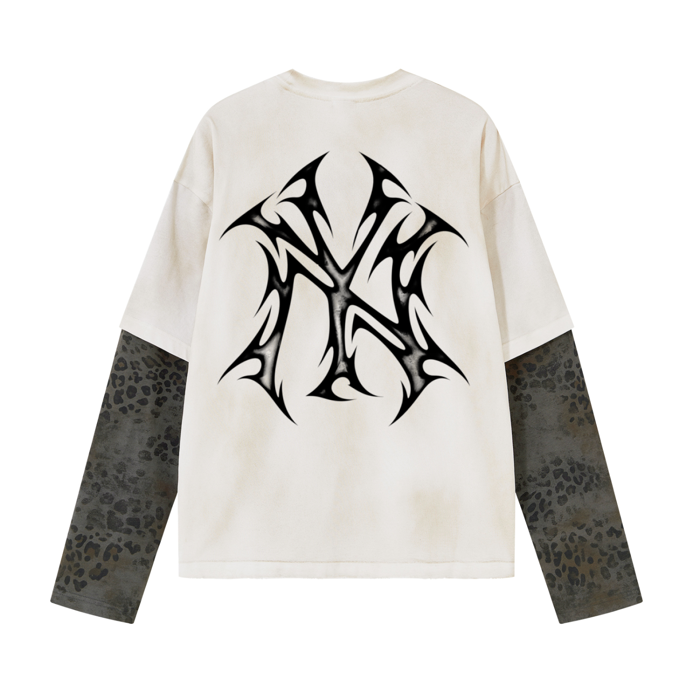 NEW YORK LEOPARD PANELED LONG-SLEEVE