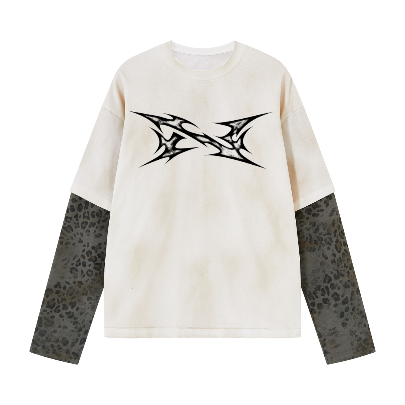 NEW YORK LEOPARD PANELED LONG-SLEEVE