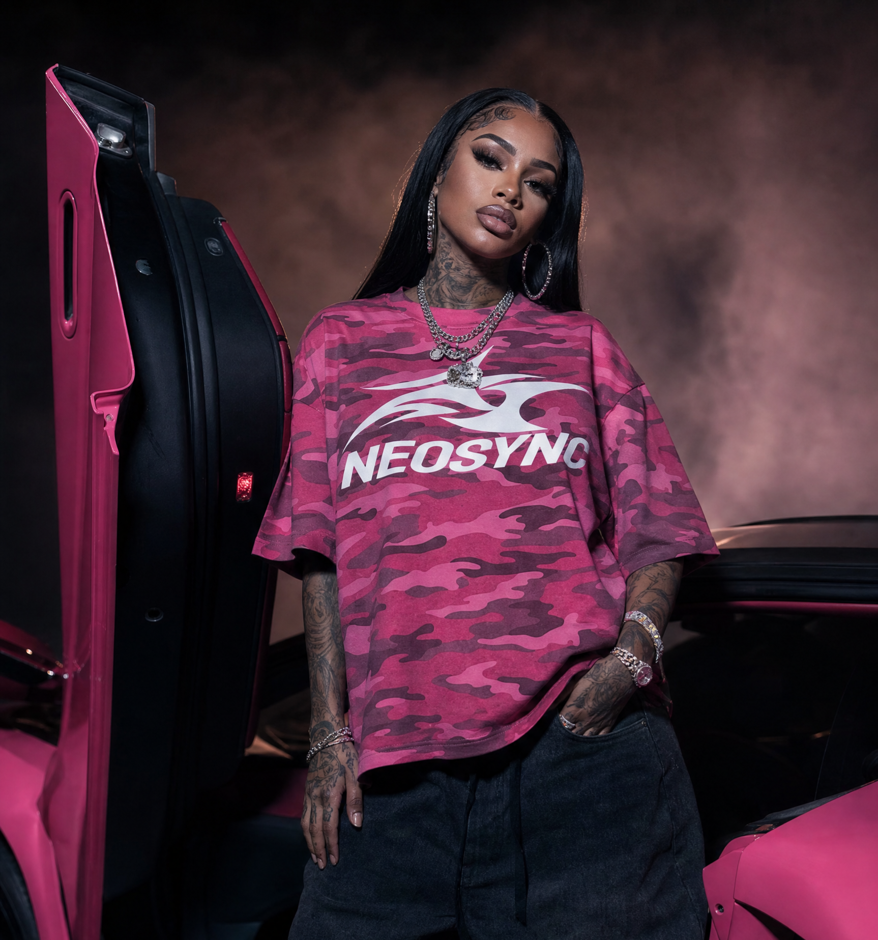 "Neo Camo" Oversized Tee