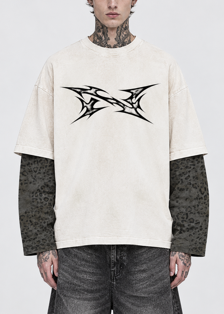 NEW YORKER LEOPARD PANELED LONG-SLEEVE